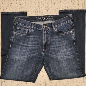 Canali Straight Leg Baggy Fit Dark Blue Jeans